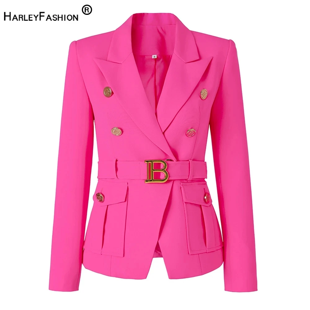 Bright Fluorescence Color Euro-american Stylish High Street Women Belt Pockets Fitness Elegant Lady