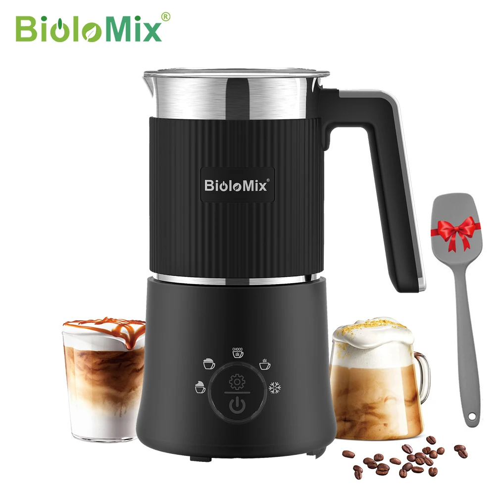 BioloMix Abnehmbarer Milchaufschäumer und Dampfgarer, 5-in-1 automatischer Heiß-/Kaltschaum und