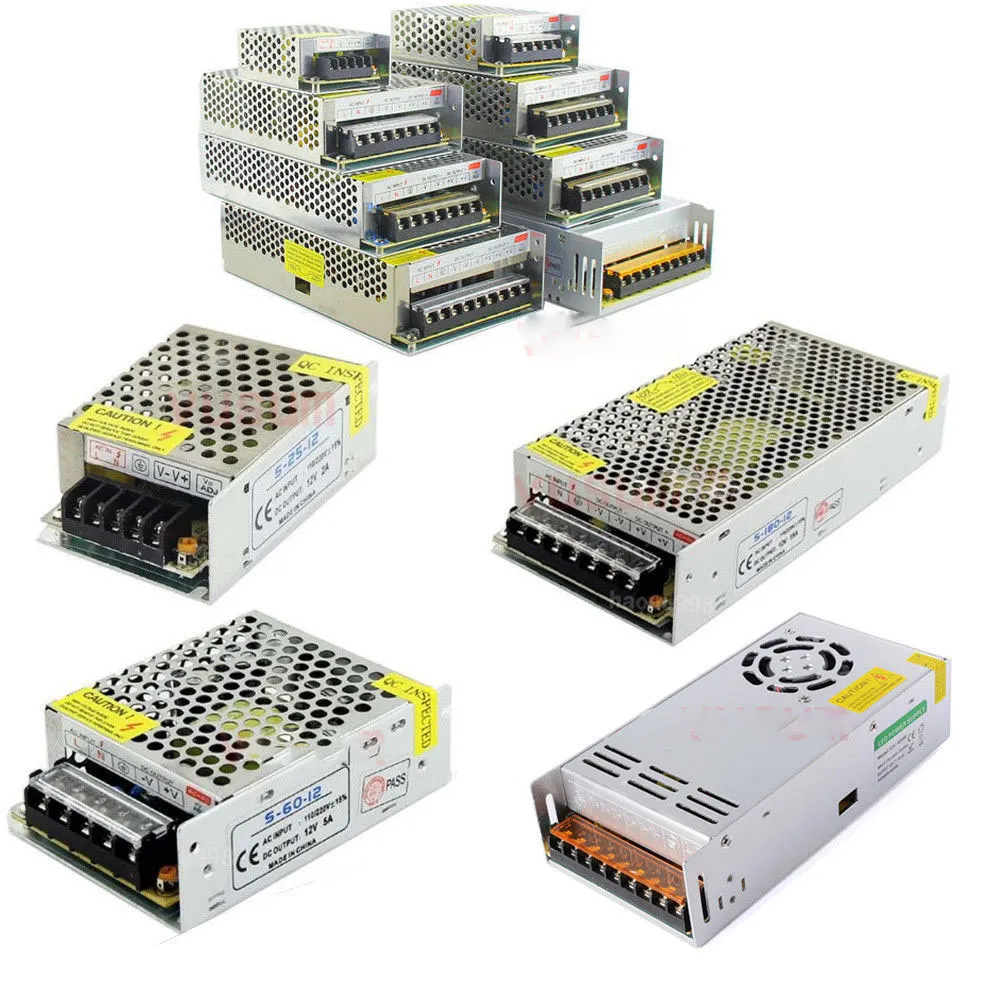 Switching Power Supply DC 5V 12V 24V 36V 48V 60W 360W 600W Light Transformer AC 100-240V Source