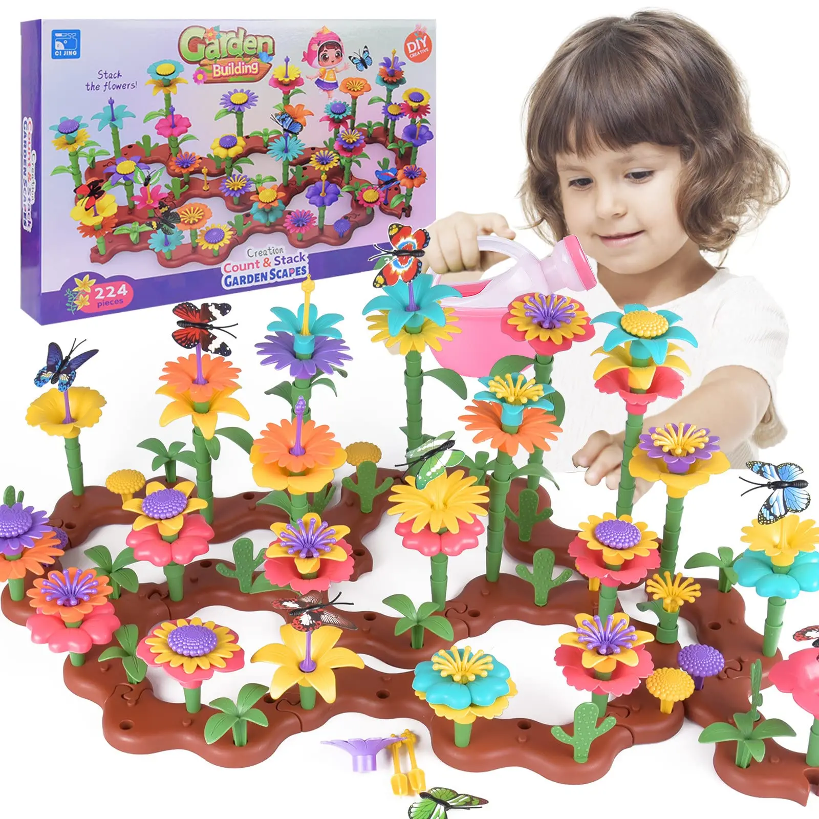 Grow Their Imagination with STEM Educational Flower Garden Building Toy - Perfect Gift for 3-7 Year