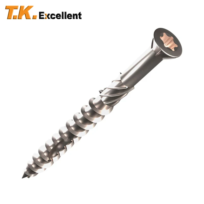 50/60/70/80mm Torx Slot  Knurled Type Screw 410 Stainless Steel Wood Deck Screws Self Tapping Screw