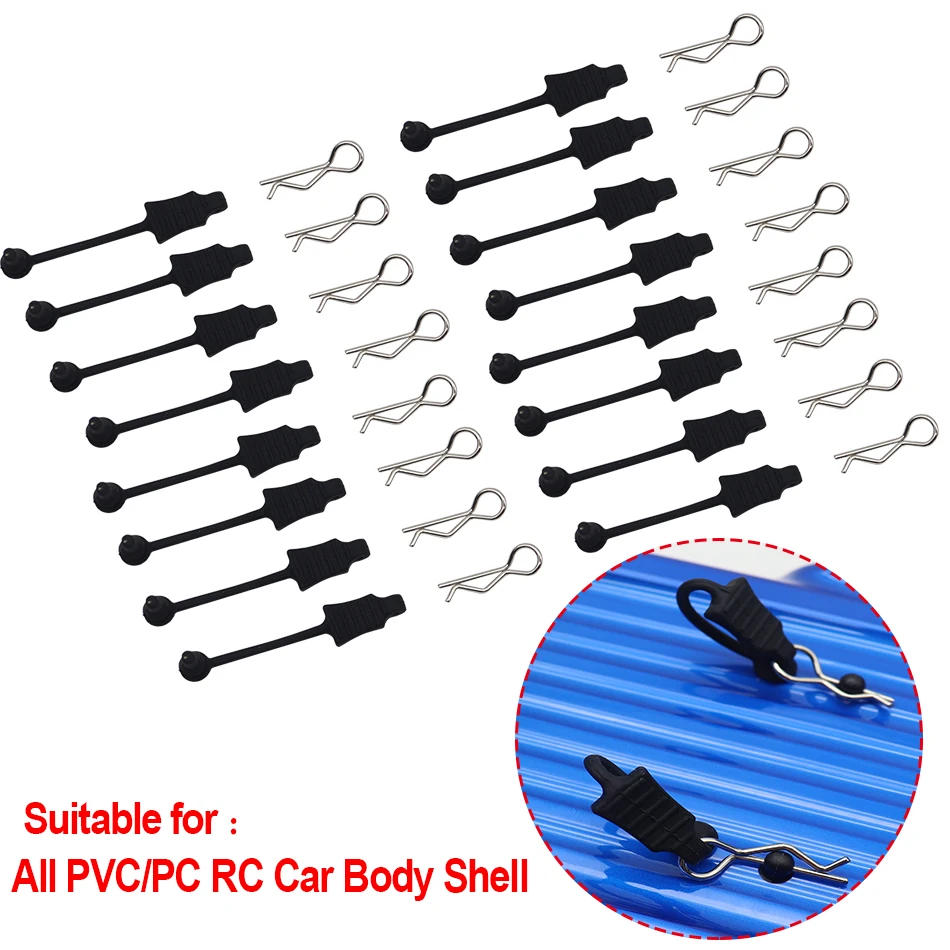 Rubber Body Clip Retainer Kit for Mojave Limitless Typhon Kraton 1/7 1/8 RC Car Parts (All Scale PVC