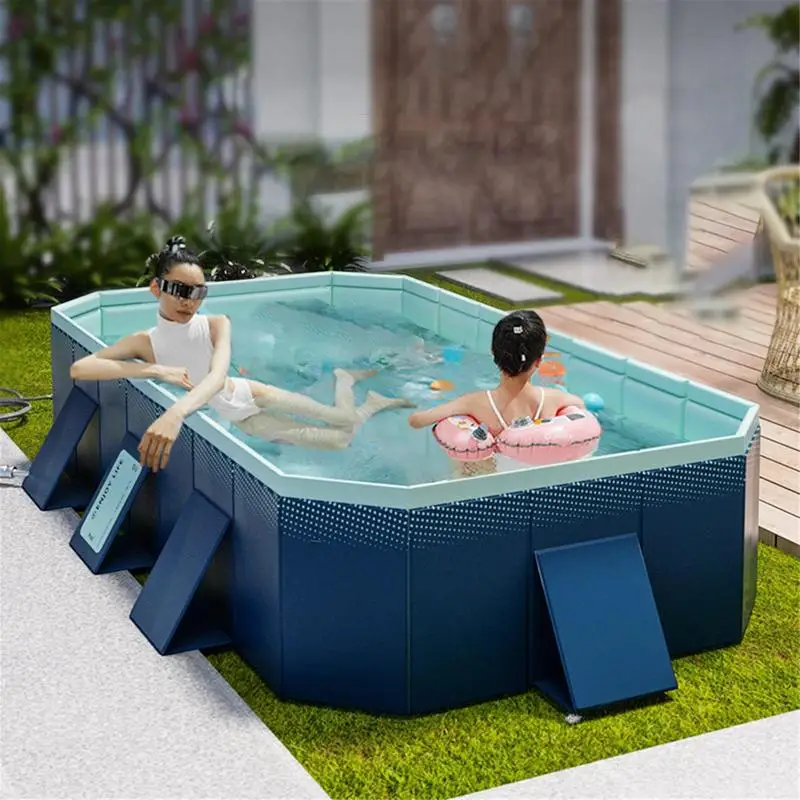 3.0m Thickened Inflatable Swimming Pool Outdoor Inflatable Folding Paddling Pool Bathing Tub Summer