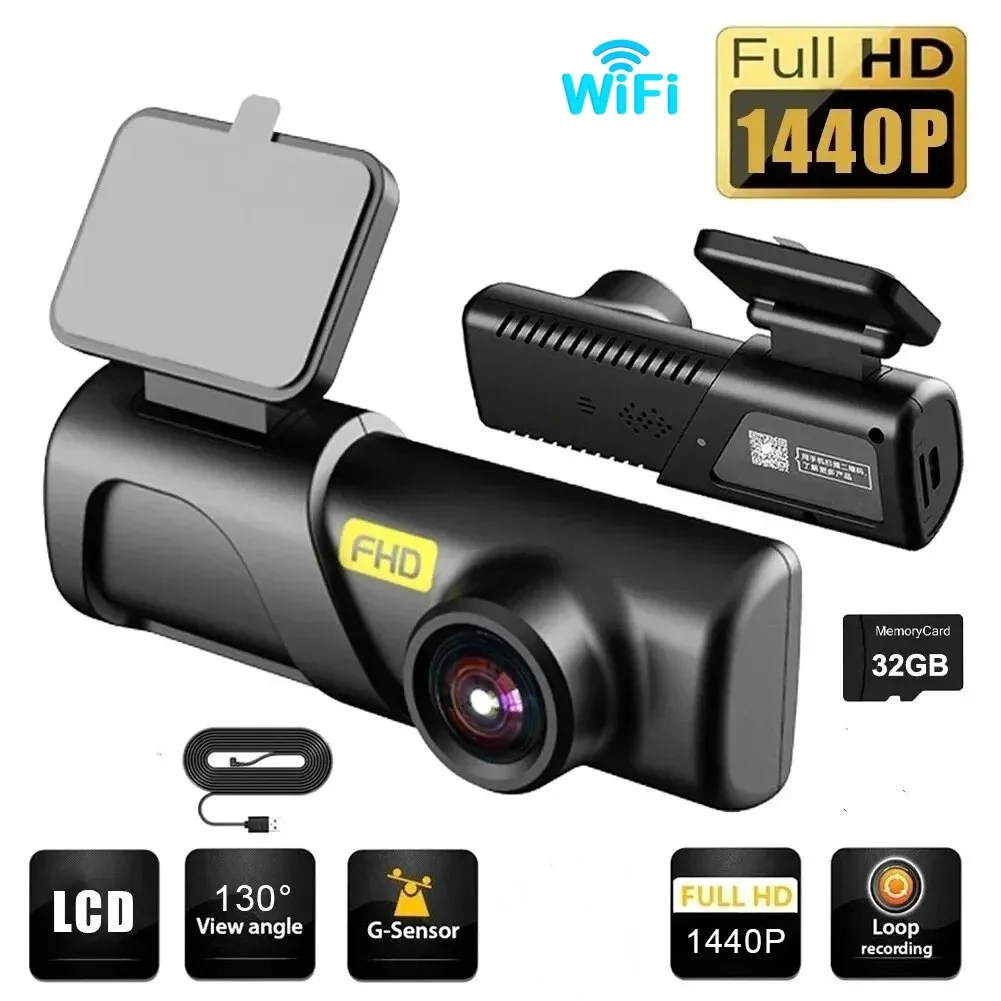 Czsky 2k 1440P HD WiFi Dash Cam for Car DVR Camera Video Recorder Auto Night Vision WDR Voice