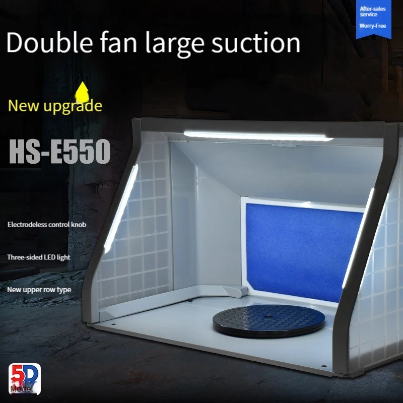 Portable Airbrush Spray Booth Set Foldable Paint Spray Extractor Exhaust Filter HS-E420 E550 For