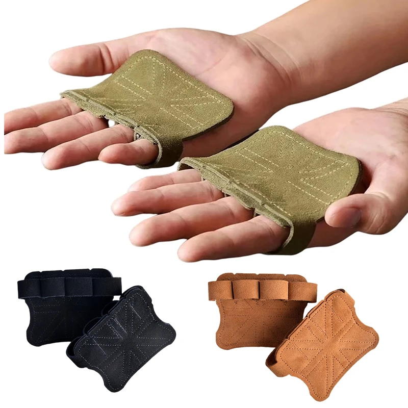 Leather Weight Lifting Training Gloves Palm Protection Women Men Fitness Sports Gymnastics Grips