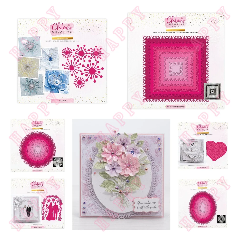 Metal Cutting Dies Lace Heart Circles Wedding Arch For Scrapbooking Diary Decoration Paper Craft