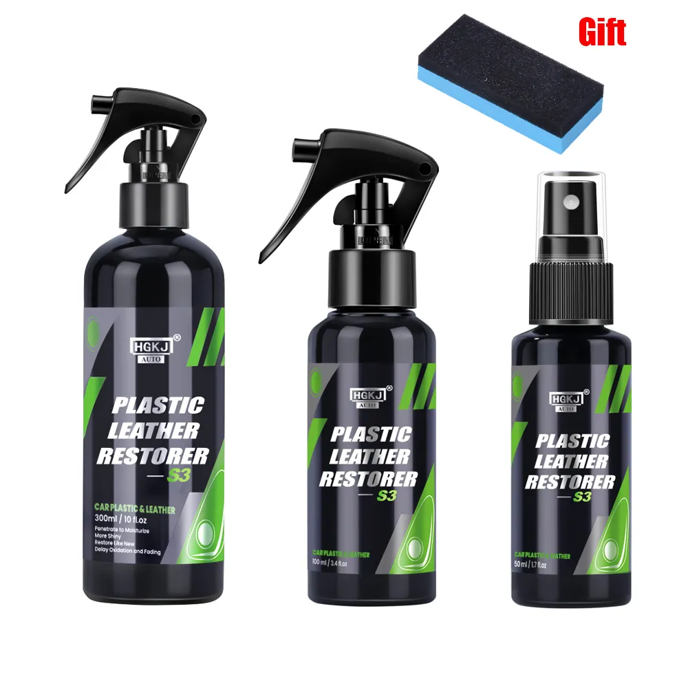 Car Plastic Restorer Polish Leather Cleaner Spray Back To Black Gloss 50ml/100ml/300ml Interior