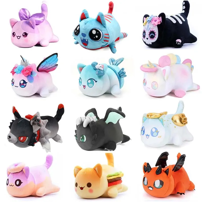Aphmau Meows Cat Plush Toy Soft Meemeow Stuffed Donut Cat Plushes Kawaii French Fry Cheeseburger