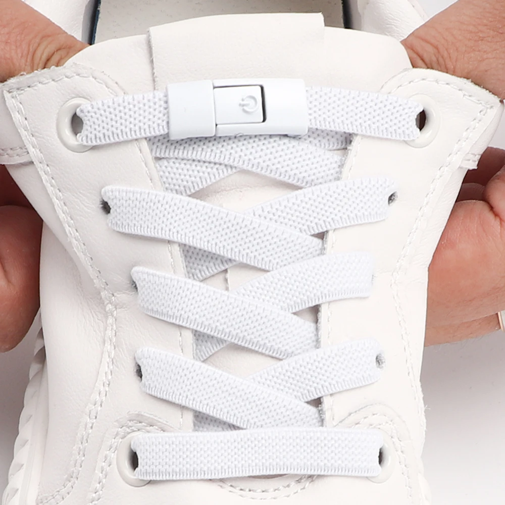 2023 No Tie Shoe laces Press Lock Shoelaces without ties Elastic Laces Sneaker Kids Adult 8MM