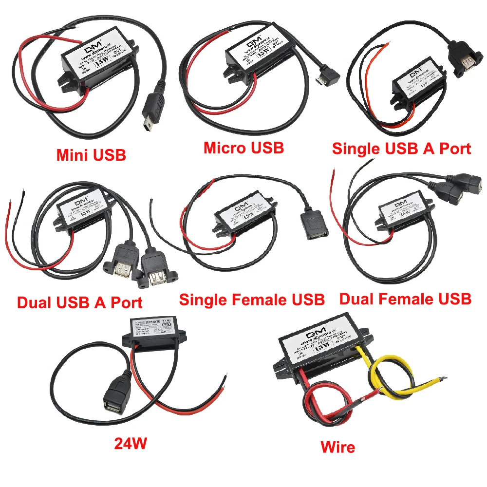 12V to 5V 2A 3A 10W 15W 24W DC-DC Step Down Buck Converter Power Supply Module Mini USB Micro USB