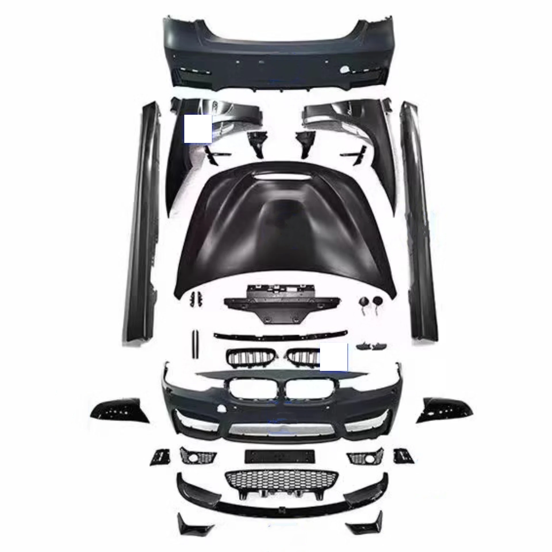Front Rear Bumper Side Skirt Engine Cover for BMW 3 Series F30 F35 12-18 Upgraded to M2C M3 Fender