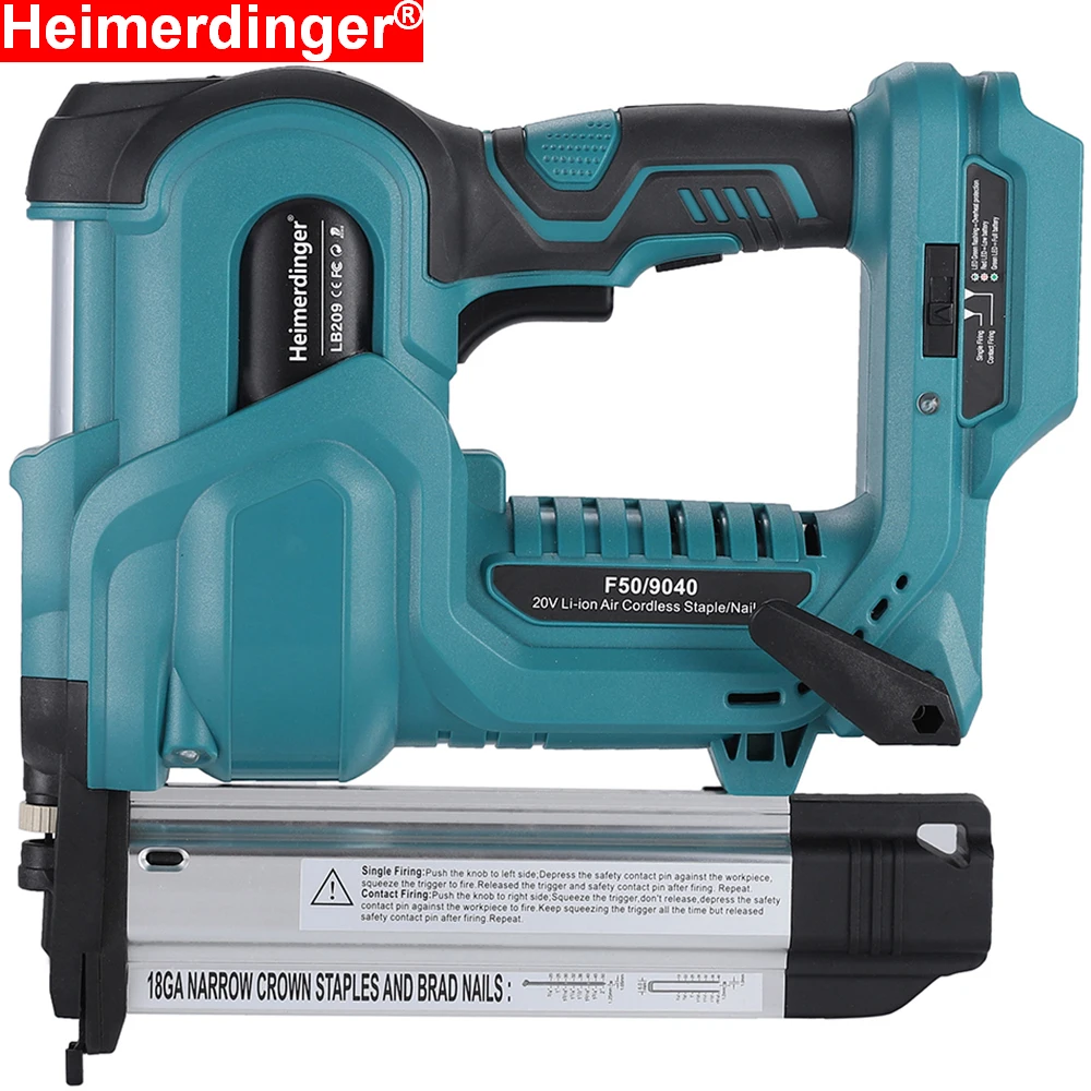 18V Cordless Electric 2 in 1 Nailer/Stapler Gun with 500pcs F50 and 9032(K432) Nail Compatible