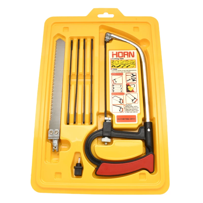 8in1 Saw Multi Purpose Hand DIY Steel Saw Metal Wood Glass Saw Kit 6 Blades Woodworking Metalworking