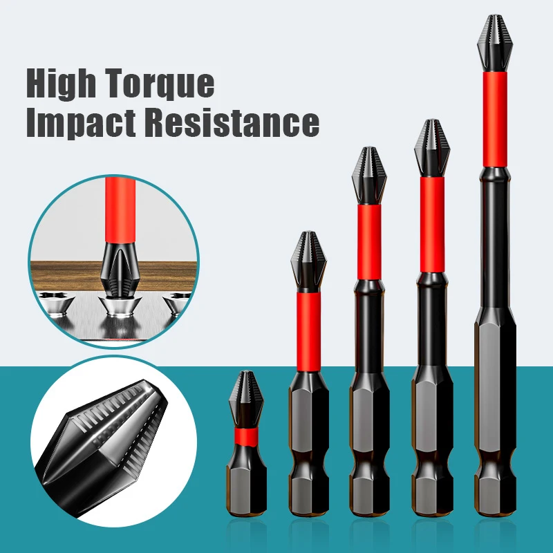 Non-Slip Impact Batch Head Strong Magnetic Cross High Torque Hardness Screw 25/50/65/70/90mm