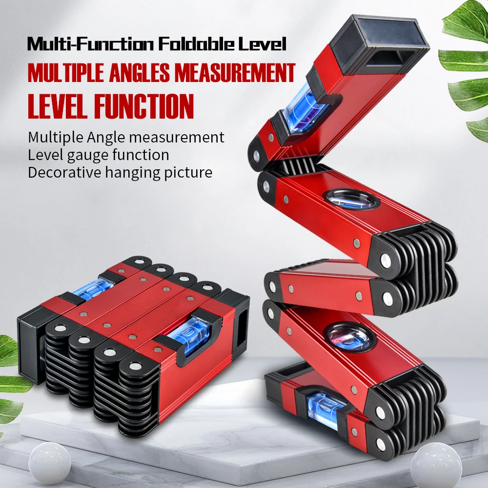 Magnetic Level Tool Foldable Level Ruler Precise Protractor Mini Spirit Leveler Angle Finder