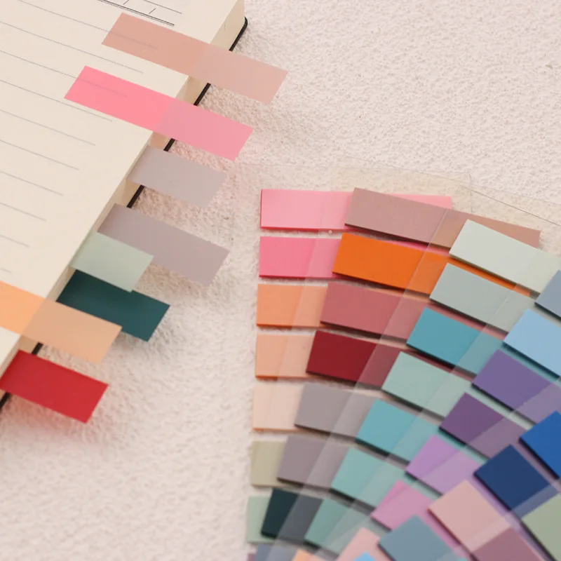 200 Sheets Morandi Transparent Fluorescent Index Tabs PET Arrow Flags Sticky Note for page Marker