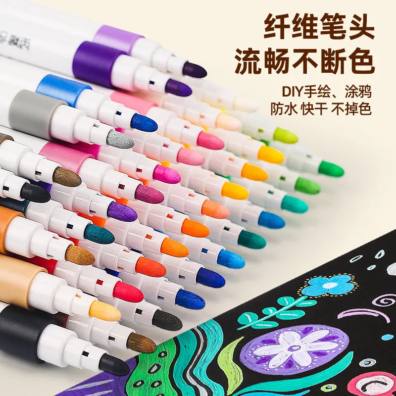 12/60 Colors Acrylic Marker Rock Painting Kit for Kids Children Stone Paint Pens Set Ceramic Glass