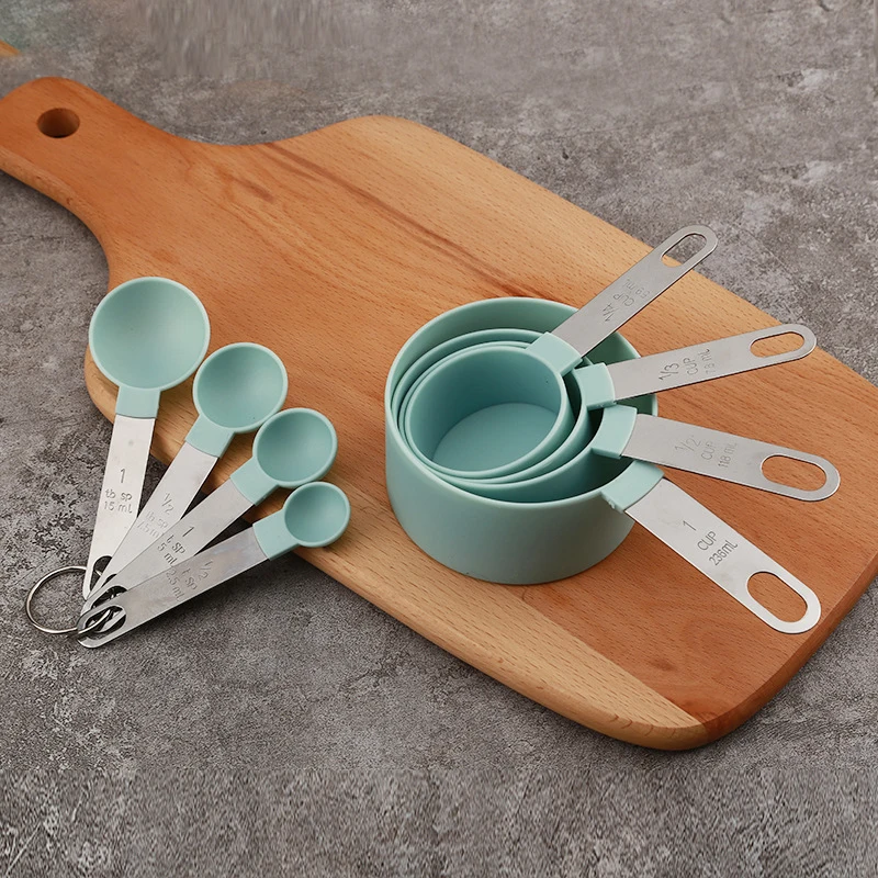8PCS Measuring Cups Spoons Set For Baking Cake Pastry Cooking Utensils Stainless Steel Handle
