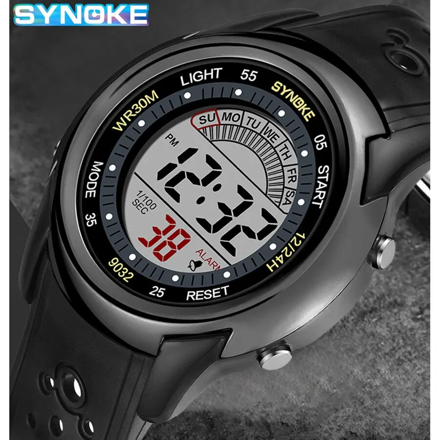 SYNOKE Electronic Watch For Mans Sport Watch Multifunction Sports Waterproof Luminous LED Digital