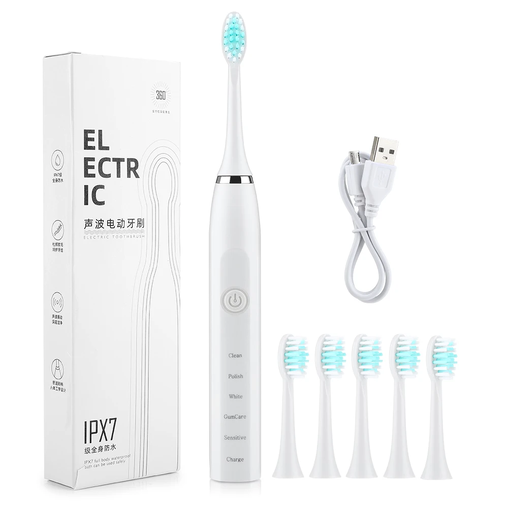 Sonic Electric Toothbrush for Men and Women Adult Household USB Rechargeable IPX7 Waterproof Tooth