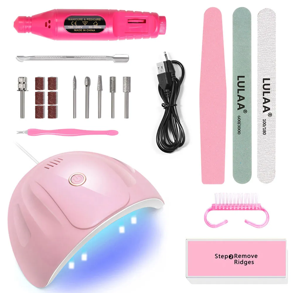 Manicure Set with Mini803 Nail Lamp Kit Nail Care Accessories Set Handheld Pen Sander Polishing