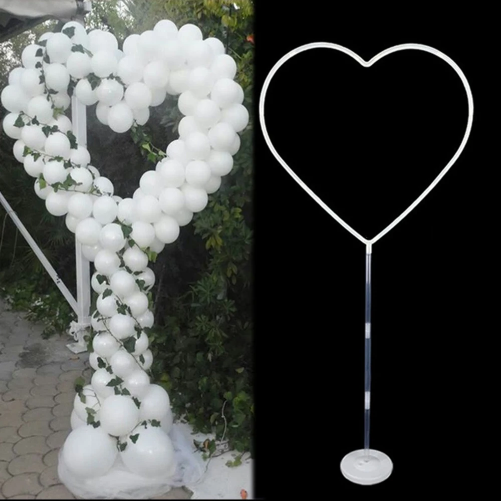Heart Shaped Balloon Column Base Stand Reusable Wedding Garland Arch Holder for Birthday Party Baby