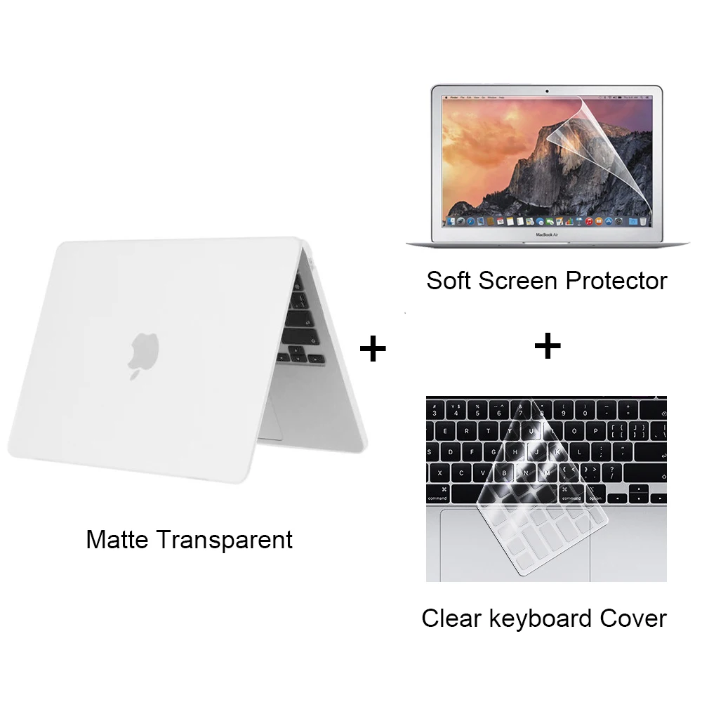 Cristal e Matte Laptop Case para Macbook Pro, Transparente, Drop-Proof, Tampa do PC, Tampa do