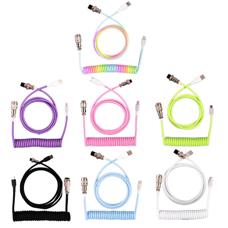 3M Type C Mechanical Keyboard Coiled Cable USB Keyboard Wire Mechanical Keyboard Aviator Desktop