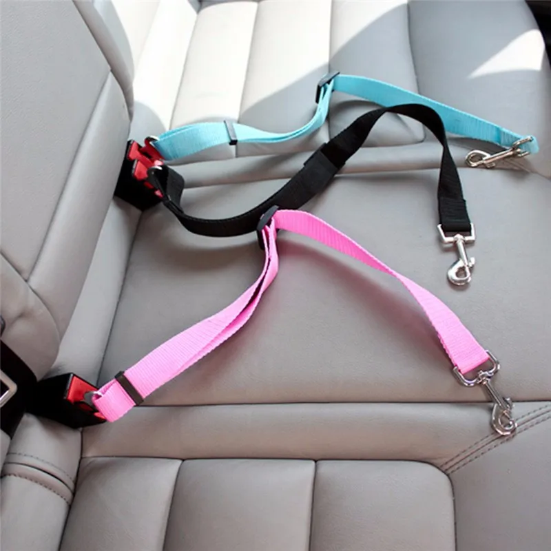 Dog Car Seat Belt Safety Protector Travel Pets Accessories Dog Leash Collar Breakaway Solid Car