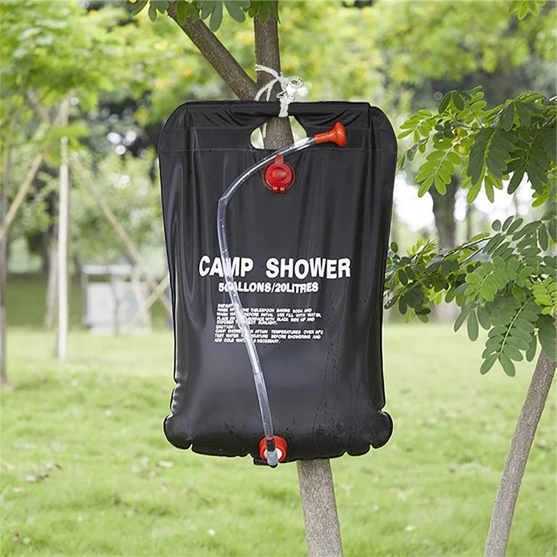 20L Foldable Solar Shower Bag Outdoor Bath Water Bag Camping Sun Compact Heated Water Shower Bags