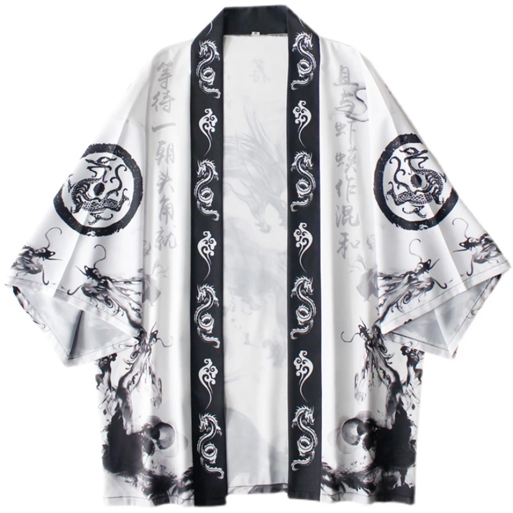 New Kimono Men's Cardigan Japanese Men Yukata Asian Japanese Clothes Samurai Costume Harakuju Anime