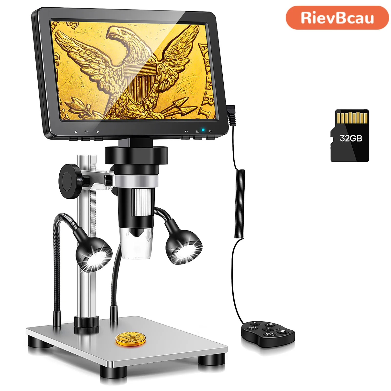 RIEVBCAU Digital Microscope 1200x Magnification HD USB Professional Electron Microscopios For