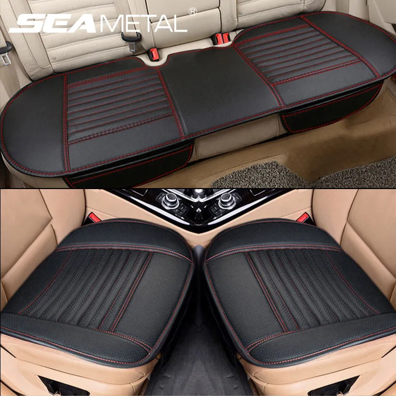SEAMETAL PU Leather Car Seat Cover Universal Vehicle Seat Cushion Anti Slip Chair Protector Mat
