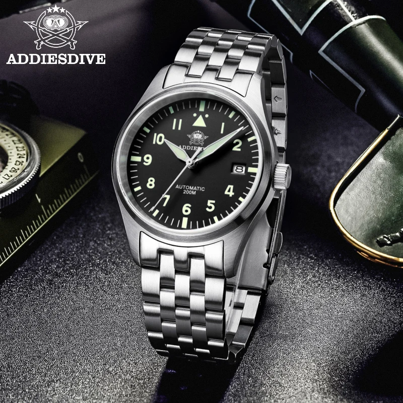 ADDIESDIVE Watches For Men Luxury Business Leisure Automatic Mechanical Men's Watch Fluorescent