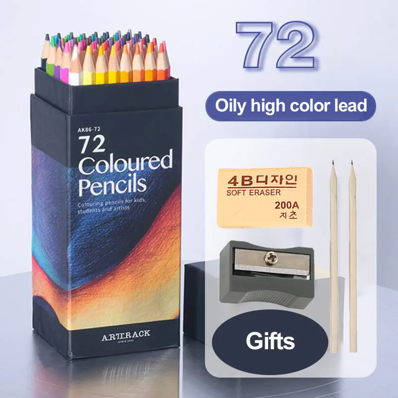 12/24/48/72 Colors Color pencil  DIY set includes: Wooden Color Pencil Sharpener Eraser School