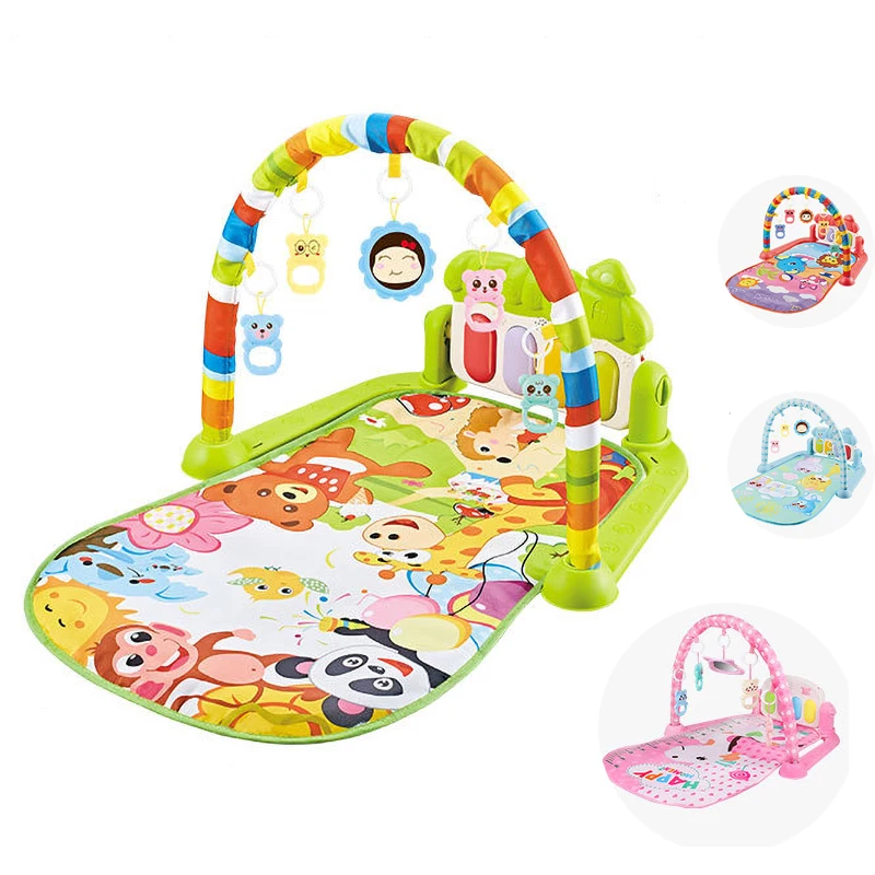Baby Activity Gym Music Rack Play Mat Kid Rug Puzzle Carpet Piano Keyboard Infant Playmat Crawling