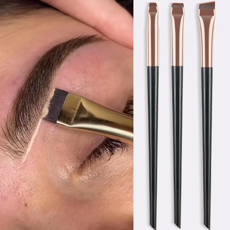 Karsyngirl 3pcs/set Blade Eyeliner Brush Eyebrow Brush Portable Flat Fine Eye Liner Brow Contour