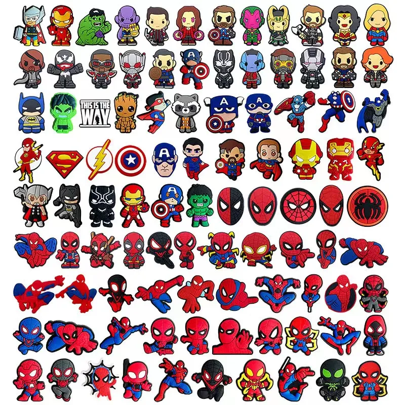Cute Disney  Marvel superhero PVC  shoes charms cute Cartoon DIY Sandals Accessories for clogs