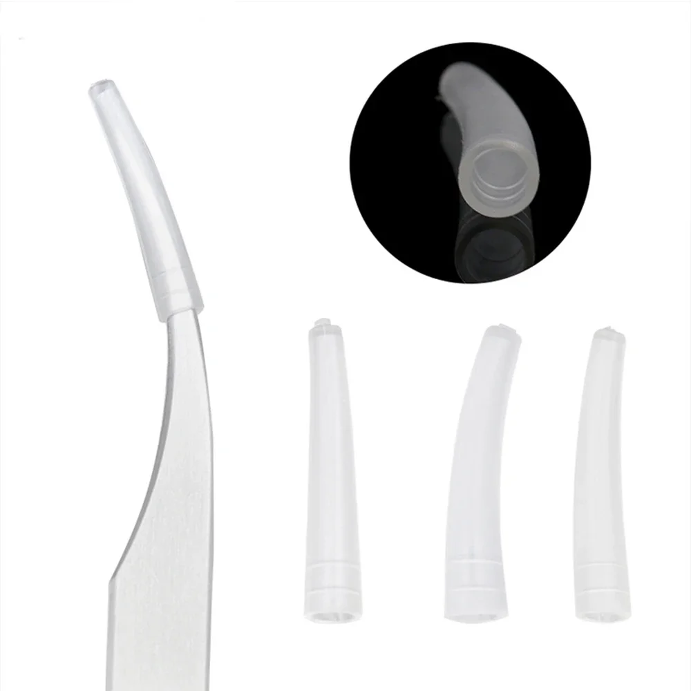 Capa de proteção pinças, em silicone e silicone, para enxertar cílios, 3 estilos, 100 peças