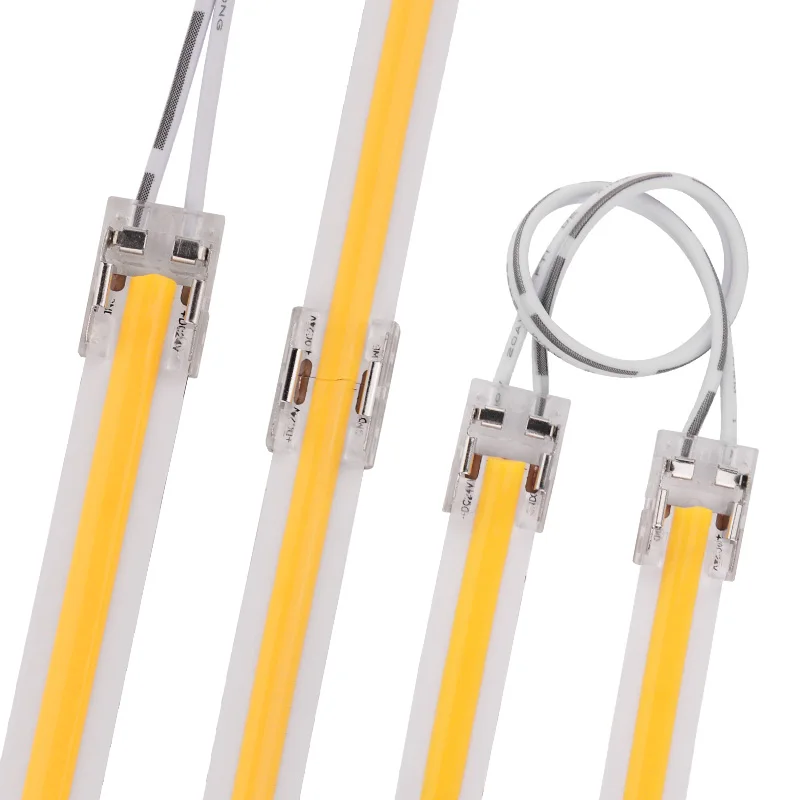 5pcs Transparent Solderless LED Strip Connector for COB 2835 5050 DIM RGB CCT LED Strip Lights IP20