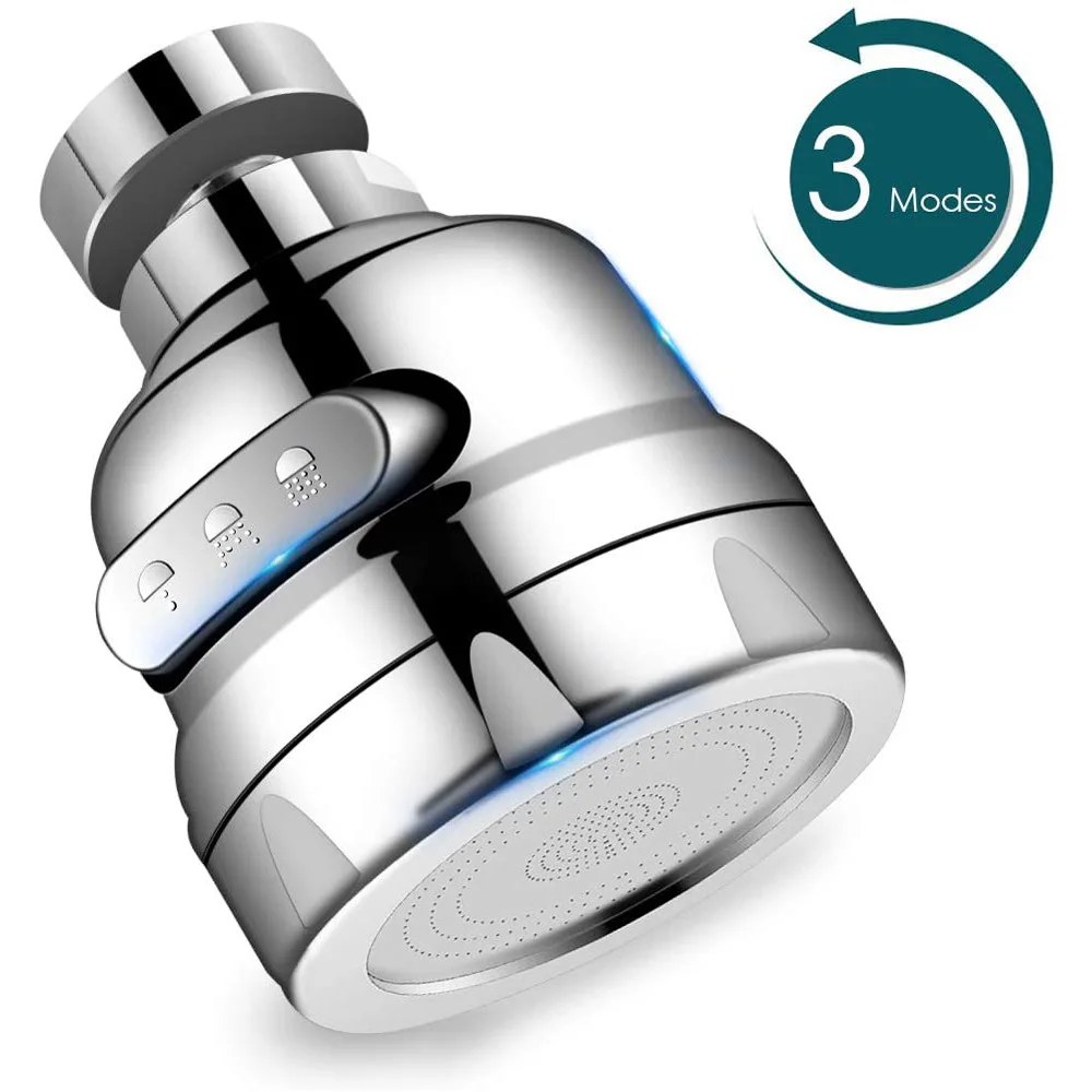 360 Degree Swivel Kitchen Faucet Aerator Adjustable Dual Mode Sprayer Filter Diffuser Water Saving
