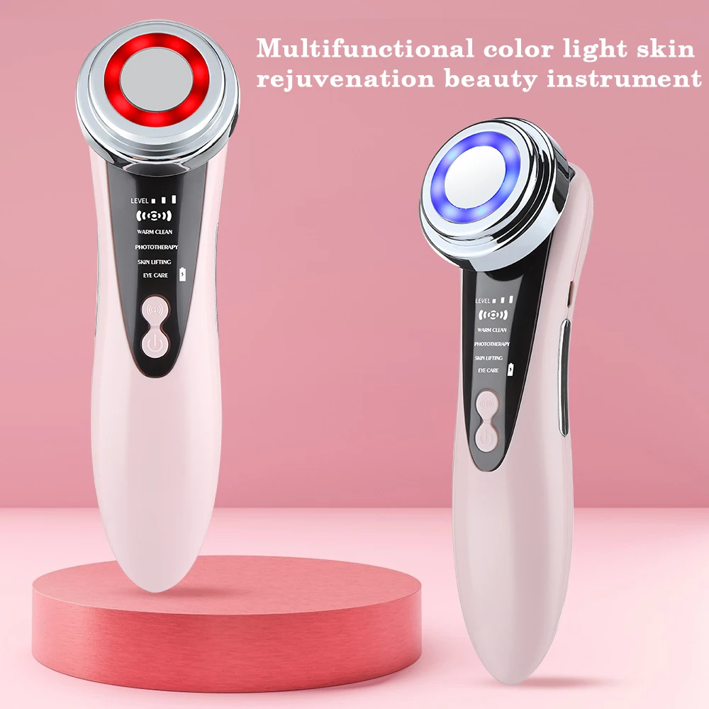 EMS Facial Massager LED Light therapy Sonic Ion Vibration Skin Tightening Face Lifting Anti Wrinkle