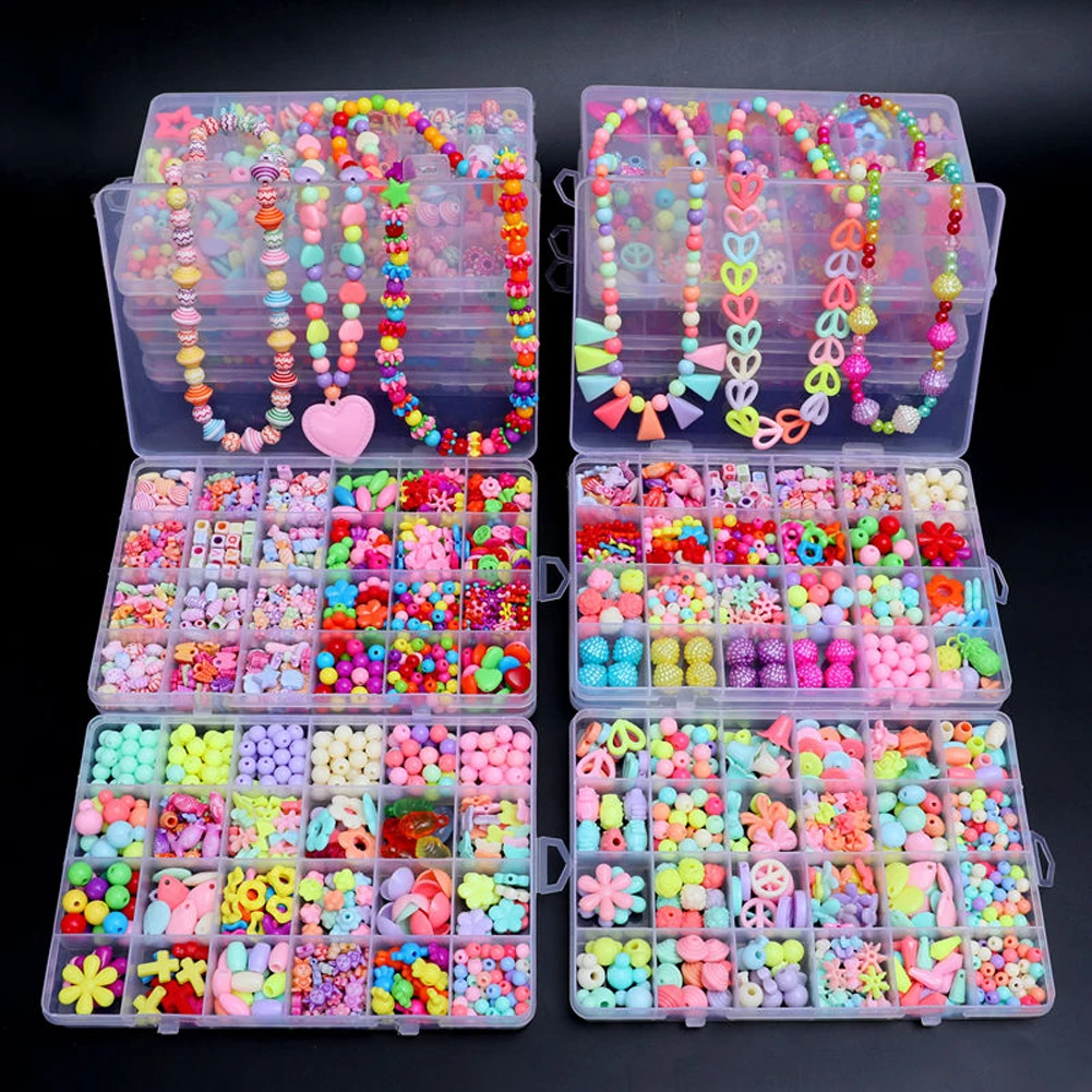 500pcs DIY Handmade Beaded Children's Toy Creative Loose Spacer Beads Crafts Making Bracelet