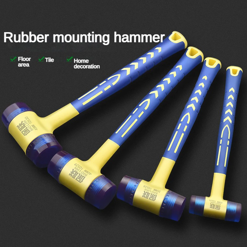 1 double headed installation hammer  25mm to 45mm rubber hammer with rubber handle  detachable