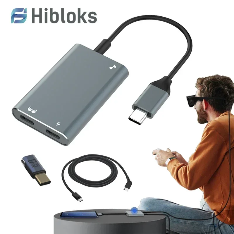 Hibloks AR Charging Transmission Module Data Cable TypeC For XREAL Nreal Air Rokid Glasses For