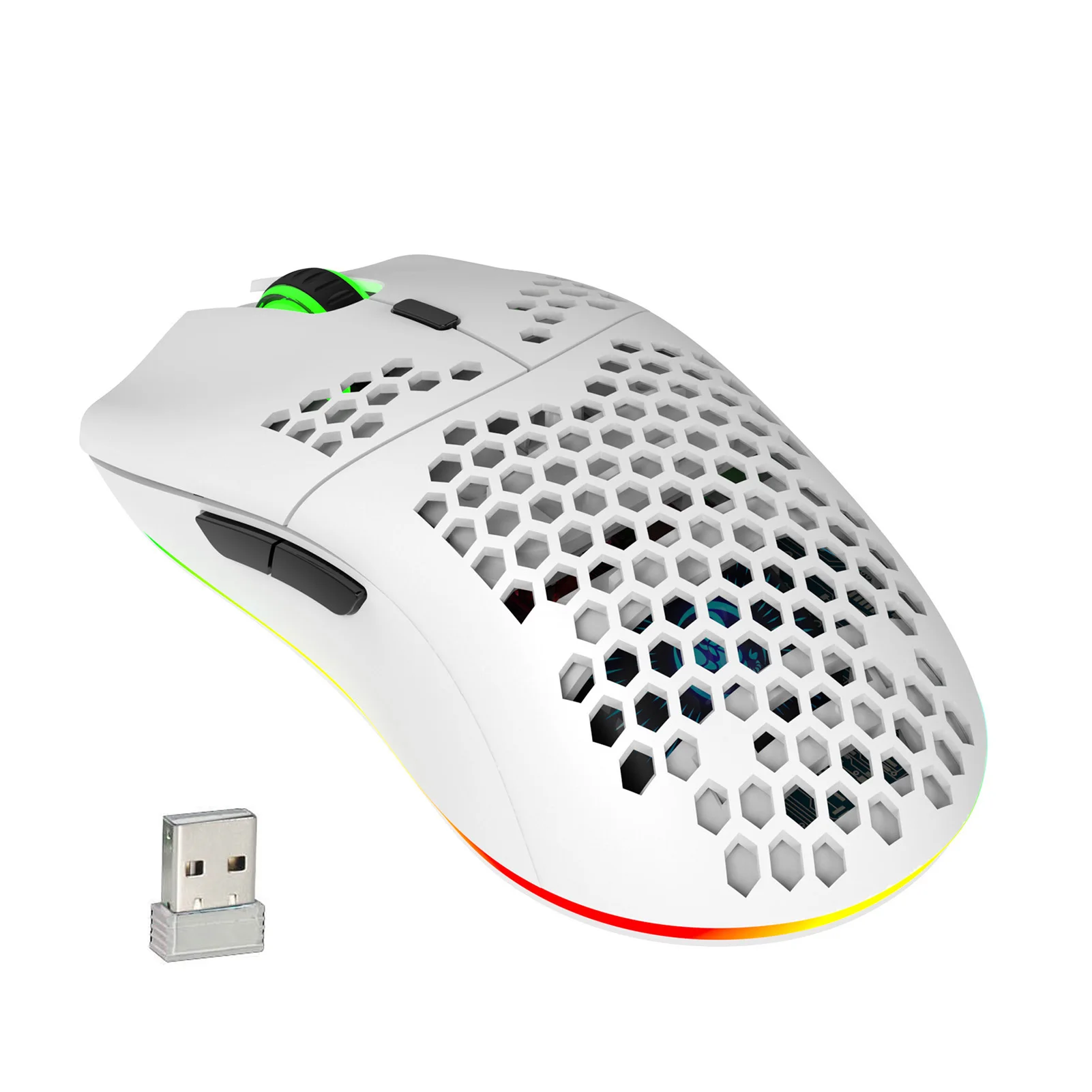 HXSJ T66 RGB 2.4G Wireless Gaming Mouse RGB Lighting Charging Mouse with Adjustable DPI Ergonomic