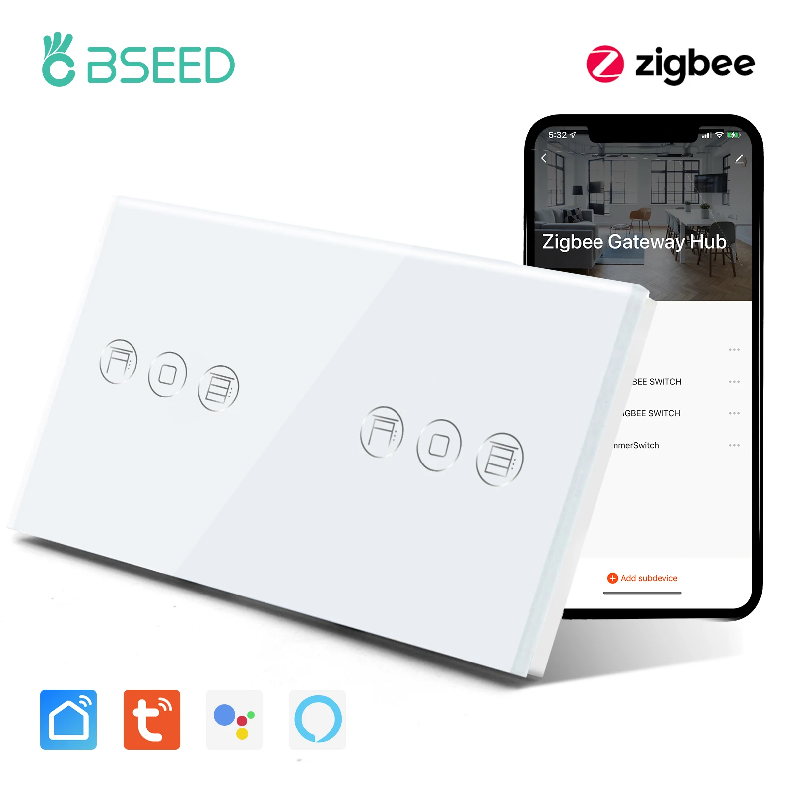 Besamen ZigBee Smart Shutter Schalter für elektrisch motorisierte Jalousien Rollladen arbeiten mit