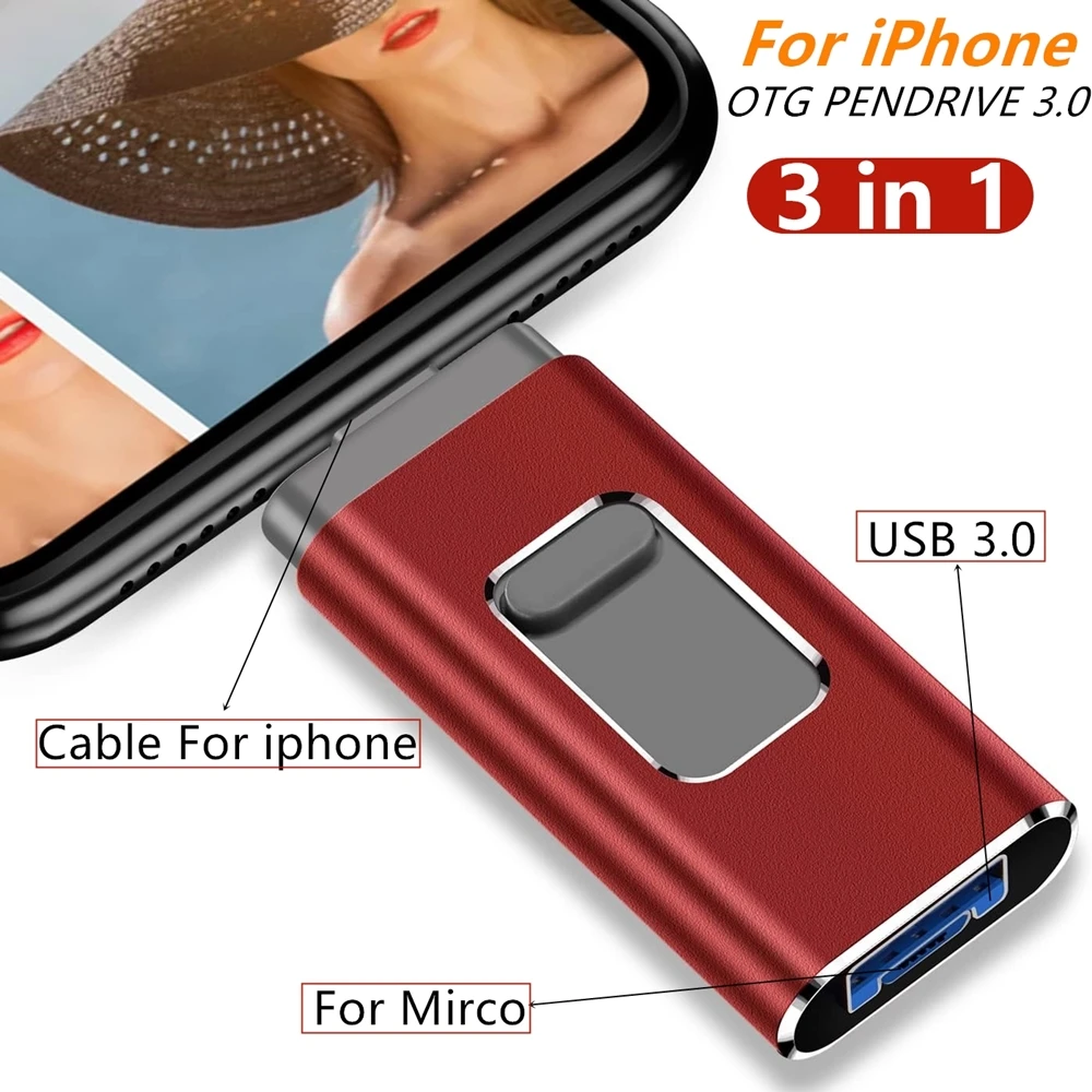 Flash Drive 3.0 1Tb 2Tb Voor Iphone Memory Stick Iphone Foto Stick Externe Opslag Voor