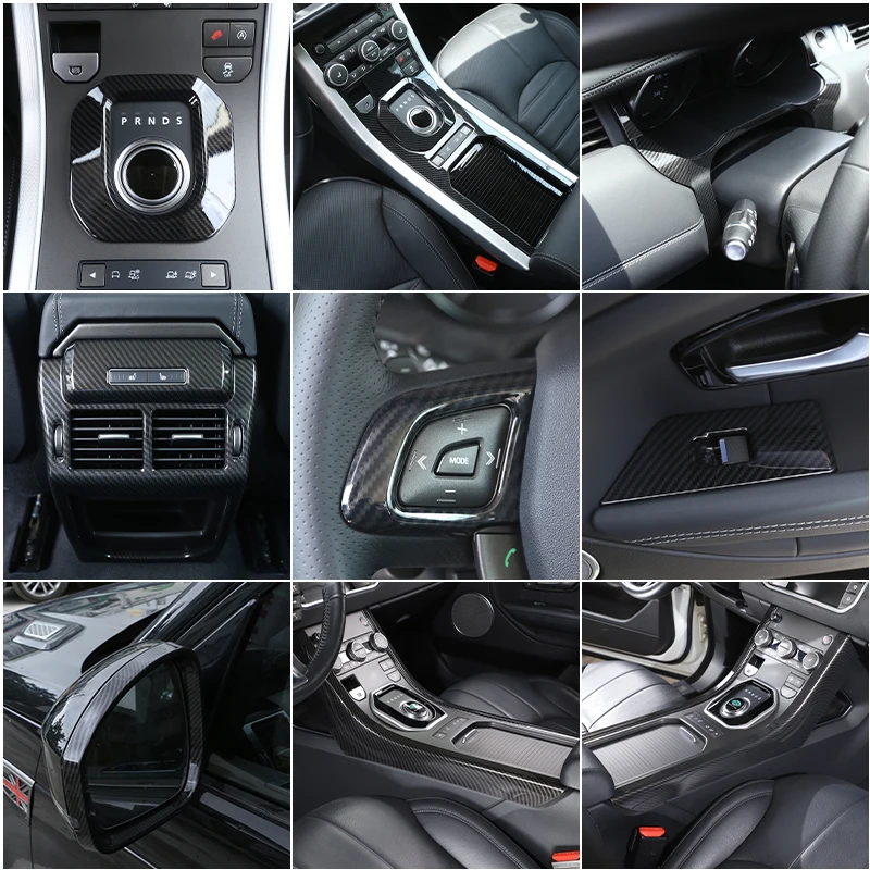 For Land Rover Range Rover Evoque 2011-2018 ABS Carbon Fiber Car Center Control Panel Steering Wheel